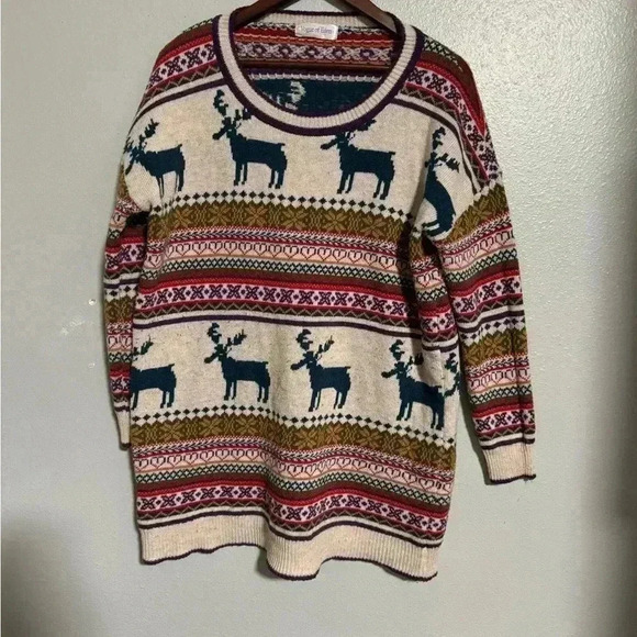 Vogue of Eden Women's Baggy Reindeer Sweater large - Picture 1 of 8